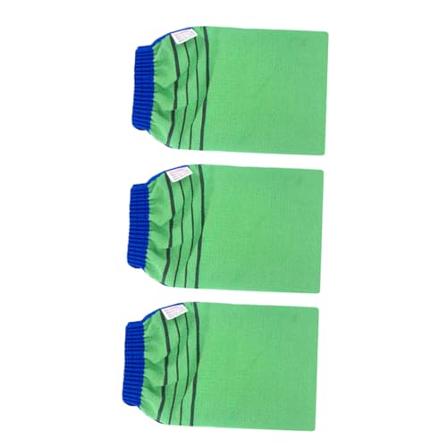Baluue 3 piezas Guantes de Baño Exfoliantes de Doble Cara para Limpieza Corporal Profunda y Masaje Suave Fabricados con de Bambú Natural Duraderos y Reutilizables para Cuidado Diario
