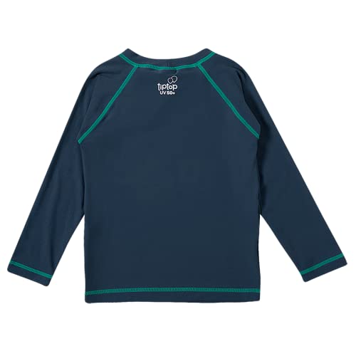 Camiseta Praia Manga Longa Estampa Camaleão com Bolso Elastano,Tip Top,Toddler Menino,Marinho,2T