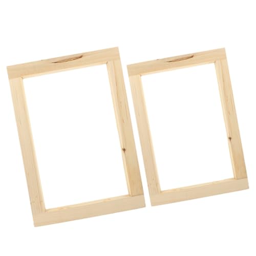 HOMSFOU 2pcs Solid Wood Frame Diy Frame for T-shirt Fabric Banner Practical Starter Tool Exquisite Craftsmanship