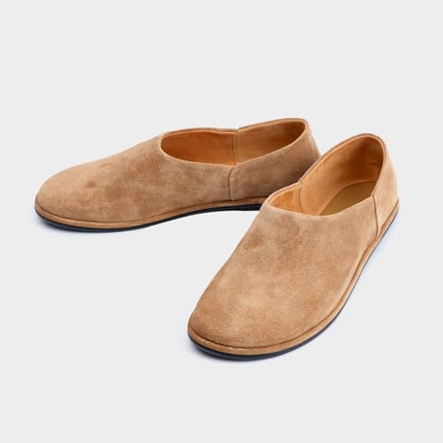 XOBZJH Leather Suede Penny Loafers Slip on Driver Shoes for Mens Flats Moccasins Work Comfortable Business Casual Light Shoes4