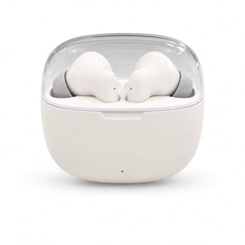 Image of Bluetooth 5.3 Wireless Earbuds with ENC Noise Cancellation, Premium Studio Sound, Smart Touch Control, Long Battery Life, Type-C Charging, Deep Bass TWS Earphones (White)