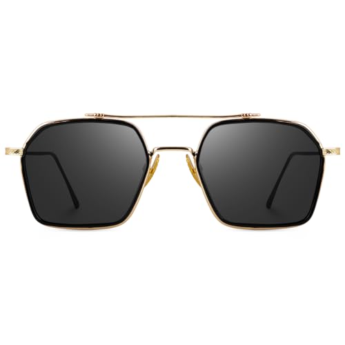 Image of CREEK Unisex Full Rim Hexagonal Branded and Stylish Sunglasses | 100% UV Protected | Men & Women | Medium | CH S1145-Pack of 1