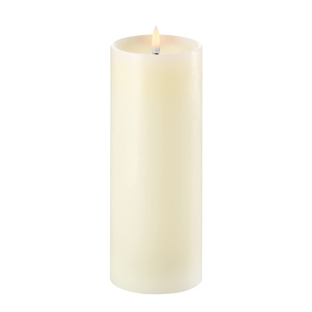 Uyuni Piffany Copenhagen Lighting Pillar LED-Kerze aus Echtwachs, Ivory, 7,8 × 20 cm