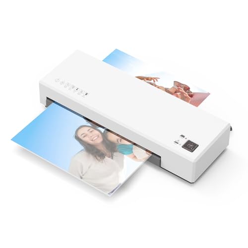 ViaGasaFamido Laminadora SL266, Máquina Laminadora en Frío y Caliente con Botón de Liberación de ABS para Fotografías y Documentos en Papel A4, A5, A6, Ancho de Entrada de 230 Mm 9 Pulgadas (EU PLUG)