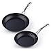 Cooks Standard Frying Omelet Pan Set, 2-Piece Classic Hard Anodized Nonstick 8-Inch/10.5-Inch Saute Skillet Egg Pan, Black