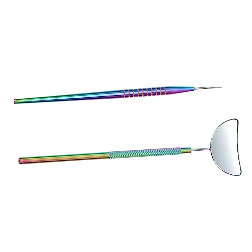 Beatifufu Stainless-Steel Eyelash Lamination Kit 2-Piece Lash Grafting Tools Set Mirror for Home and Salon Use