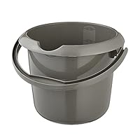keeeper Eimer mit integrierter Mess-Skala und ergonomischem Griff, 5 l, Mika Eco Line, Eco-Grau