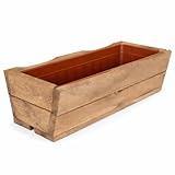 FKL DESIGN Home Deco NEU Pflanzkasten aus Holz TOP Pflanzkübel Garten Terrasse fertig montiert D8 Farbe: Eiche inkl Plastikeinsatz (64 cm)