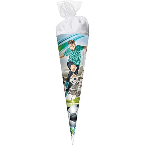 ROTH Geschenk-Schultüte klein Fußball-Star 50 cm - rund Tüllverschluss - Zuckertüte