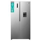 Gorenje NRS917E41XWD Kühl-Gefrierkombination/Freistehend/ 541L/ 39dB/ EEK: E/NoFrost Plus/Wasserspender/Multiflow 360°/ CrispZone/SuperCool/FastFreeze/(BxHxT): 91,1 × 178,6 × 61,5 cm/Grau