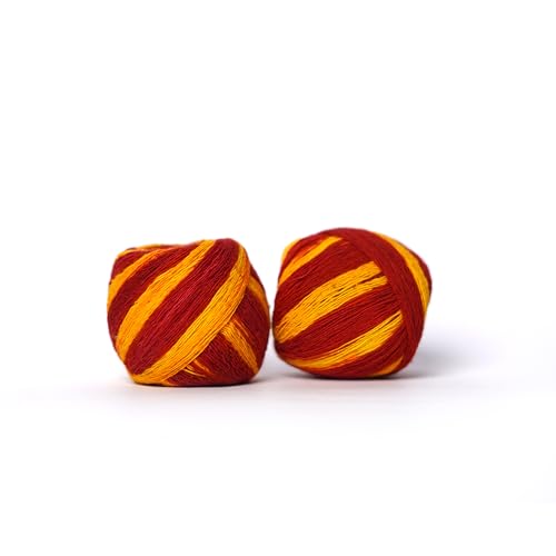 Image of Hem Aradhana Moli /Kalawa (14 GMS) - Traditional Sacred Thread for Pooja, Religious Ceremonies, and Rituals Red Cotton Thread with Yellow Streaks - 14 Grams Pack
