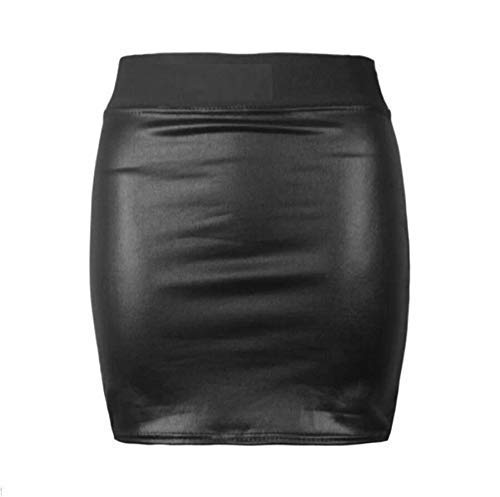 VR7 New Skirt Mini Wet Look Women Metallic Shiny Short S Skater Latex Club-wear Micro Sexy Party Lingerie Leather Costume UK Size 8-26 (UK Size 3XL(24-26), Black)
