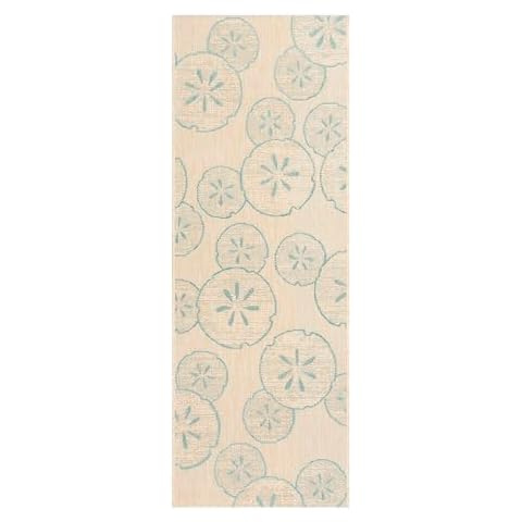 Disney Gertmenian Indoor Outdoor Area Rug, Classic Flatweave, Washable, Stain & UV Resistant, Quick-Drying | Mickey Mouse Sand Dollar Sand/Oasis | Runner 2x6 | 25509 Cover