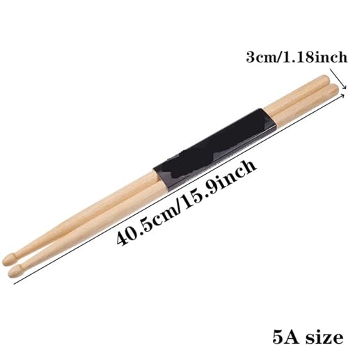 Drum Sticks Bulk 4Pairs Maple Drumsticks - Ideal para práctica de todas las edades, color de báculo elegante, perfecto para Jazz y Percusión (7A) miniatura 3