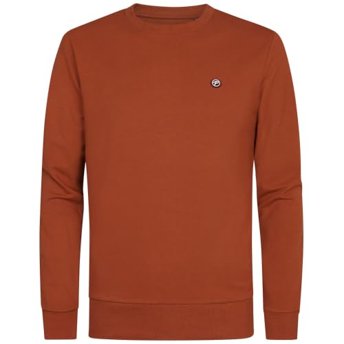 Sweater Round Neck en maille Copper Orange Petrol XXL