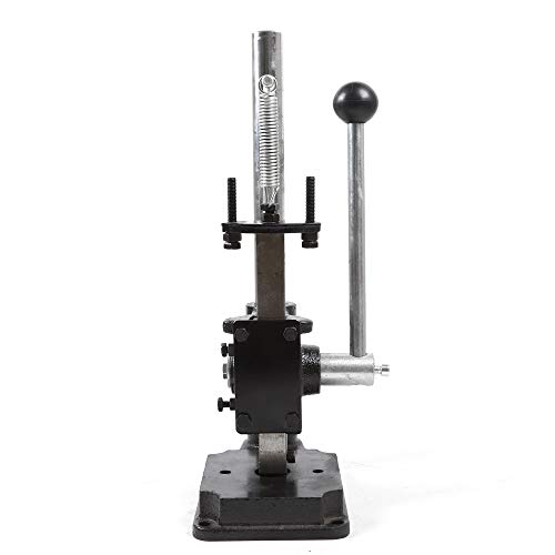 Leather Stamp Press,Leather Imprinting Machine,Manual Arbor Press Puncher Stamp Tools (Includes PP Plate + Aluminum Plate with Scale)