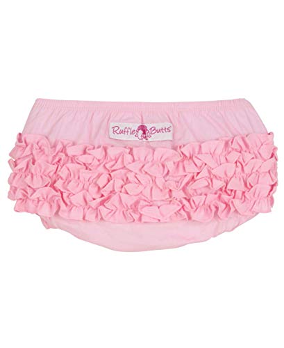 RuffleButts Baby/Toddler Girls Toddler Pink Cotton Ruffled Diaper Cover - 3-6m