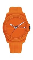 Tommy Hilfiger Men's Austin Orange Silicone Quartz Watch, 1710597, Orange, 44 mm