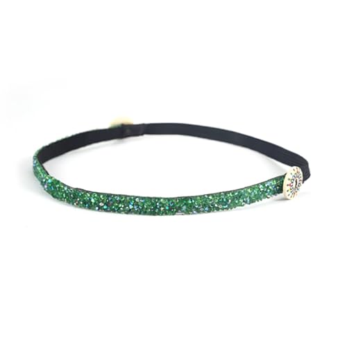 Photo de mophrati Bandeaux Glitter Strass Style Simple Cheveux Accessoires avec Boutons Chapeaux Oreille Head Band Wrap pour Yoga Femmes, Vert