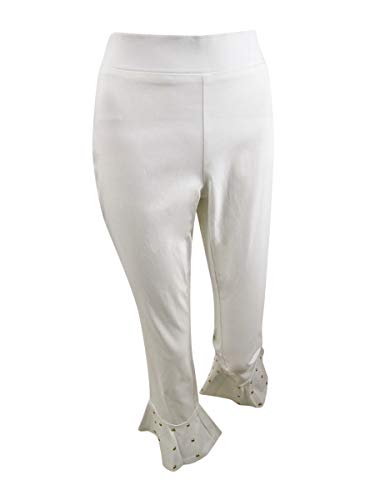 INC International Concepts INC Studded Ruffle-Hem Pants Bright White 8