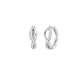 Engelsrufer Paradise Creolen ERE-PARADISE-ZI-CR, rhodiniertes 925 Sterlingsilber, in Silber, Zirkonia-Steine, Clipverschluss, Durchmesser 1,7 cm