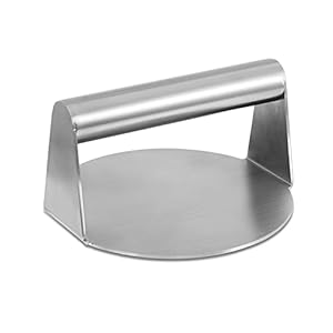 icyant Ronde Hamburgerpers, Zware Grillpers 5.51in Roestvrijstalen Spekpers Upgrade Ronde Grillpers Bacon en Grillpers Non-stick Spekgrillpers Grillsmasher Baconpers voor Steak Bacon-sandwiches