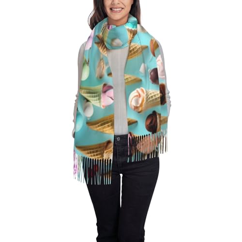 Ice Cream Cones Tassel scarf wraps women's shawl wraps men's scarf comfortably warmth costume