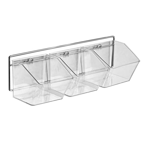 Glomora Garlic Container, 3 Compartment Wall Mounted Onion Ginger Organizers, Multi Functional Space Saves disassembly, Wall Mounted Baskets for Kitchen Table