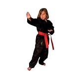 Tiger Claw Traditional Light Weight Karate Uniform - Black - Size 0