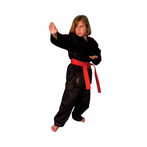 Tiger Claw Traditional Light Weight Karate Uniform - Black - Size 0