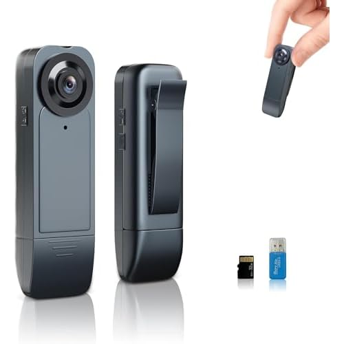 【Upgraded】 Mini Body Camera, 1080P 64GB Body Worn Camera with Upgraded Clip, Wearable Camcorder with Motion Detection and Night Vision for Law Enforcement, Security Guards, Personal Use
