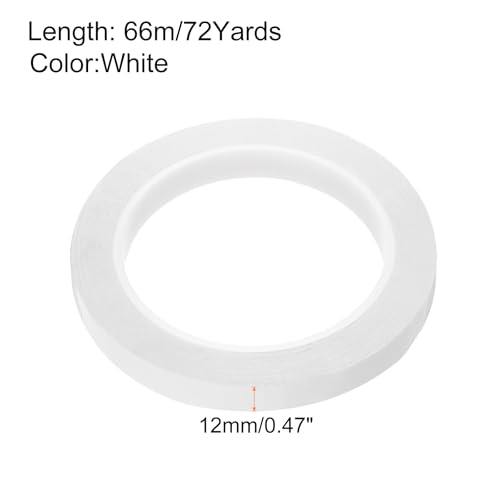 Image of uxcell 1 Rolls White 0.47 Inch x 72 Yards Polyester Film Electrical Tape PET Tape High Temperature Heat Resistant Tape for Transformer Motor Wire 5S Positioning Logo,12mm x 66m