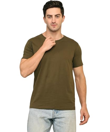 Image of Unisex Round Neck Plain T-Shirt | Combed Bio-Washed Ring Spun Cotton for Men & Women, Short Sleeves