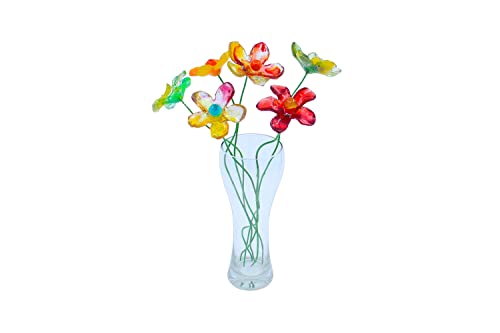 Handmade Resin Multi-Colored Decorative Flowers 5pc
