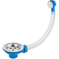 Fregadero Redondo Ikea FISC Desagüe para fregadero de 114 mm con rebosadero. Fregadero de cocina reciclado. Desagüe redondo con rebosadero. Válvula de cesta de colador de 114 mm con rebosadero. Desagüe para fregadero