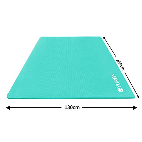 Tapete de ioga YUREN grande para exercícios, 1,2 x 2,1 m com espessura de 10 mm, ultra confortável,