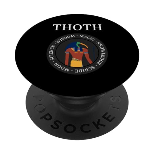 Thoth Ancient Egyptian God of Wisdom PopSockets Swappable PopGrip, Black