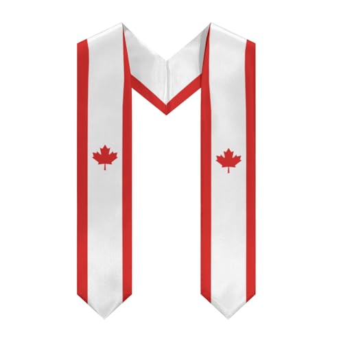 Canada Canadian Flag Graduation Stole Shawl Sash for Men Women Unisex Adult Double Sided Thickened V-neck Scarf Class of 2025 Graduate Gift for Teachers Students