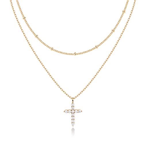 PAVOI 14K Gold Plated Layering Necklaces | Stylish Minimalist Design Pendant Necklaces | Butterfly, Heart, Lock, Evil Eye, Coin, Lightning Bolt, Circle, Cross Pendants for Women