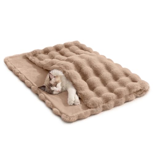 Cat Blankets for Indoor Cats Super Soft Plush Faux Fur Kitten Blankets Machine Washable Reversible Pet Throw Protector for Couch Furniture 21