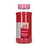FunCakes Nonpareils Red: Zuckerstreusel, guter Geschmack, perfekt zum Dekorieren von Eis, Kuchen, Cupcakes, Cake Pops, Donuts und Kekse - 800 g