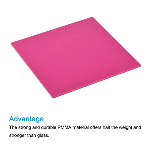 Image of MECCANIXITY PMMA Acrylic Sheets Colored Non Transparent 6 x 6 Inch Pink for Glass, DIY, Painting, Art Craft