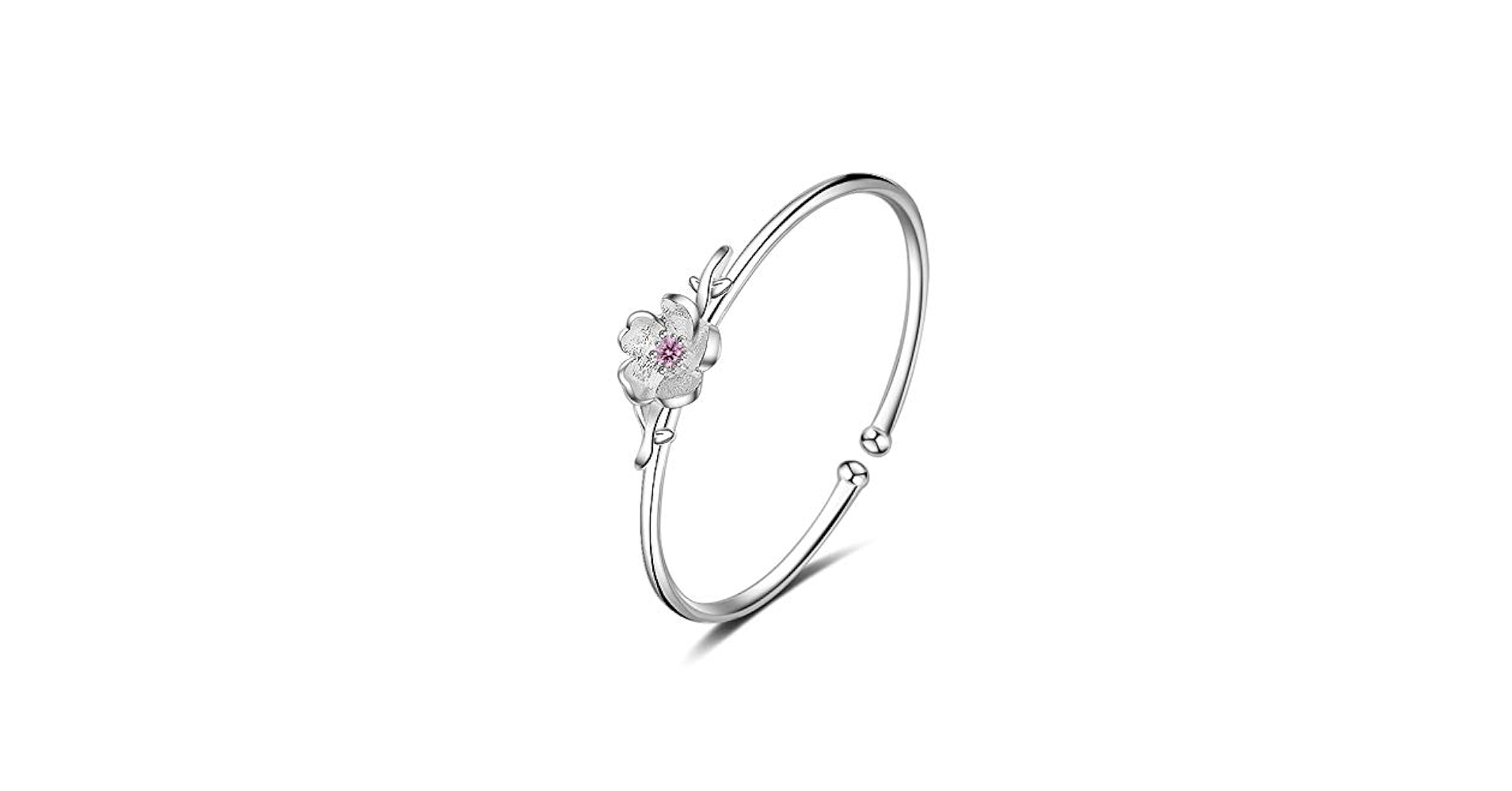 LUTAKU 925 Sterling Silver Cherry Blossom Bracelet for Women
