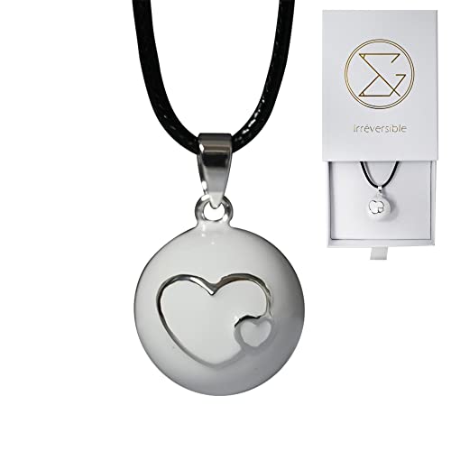 Bola de Grossesse Victoria - 20MM avec cordon cuir, 100% naturel - motif coeurs - Personnalisable, Création Française Cover