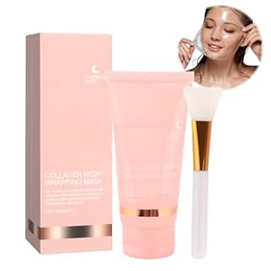 Collagen Night Wrapping Mask,Hydrolysiertes Kollagen Peel Off Gesichtsmaske für Nacht,Gesicht Collagen Maske Overnight Fördert Elastizität & Feuchtigkeit,Reduziert Erschlaffung & Mattigkeit Mask,1Stk