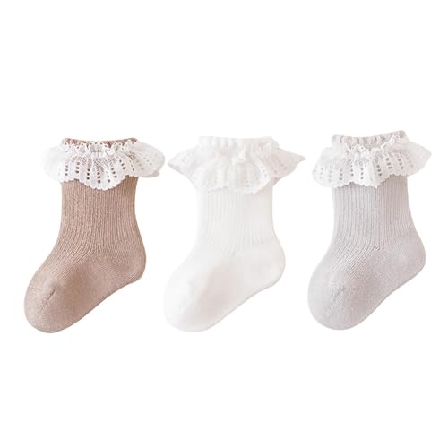 5-Pack Socks for Girls 0-5 Years Old Durable and Breathable for Unisex Baby Boy and Girl Soft Comfortable Crew Sock