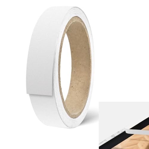 FIGCY Bande de chant adhésive blanc brillant, 20mm x 10m | Chant de meuble pour placards de cuisine, armoires et intérieurs modernes, à coller directement