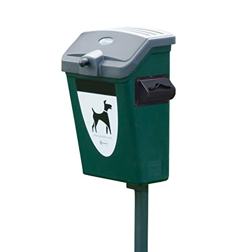 Fido Pet Waste Station – Green or Red – Wall or Post Mounting Kit – Plastic – 1000 dog waste pick up bags - 7 gallons (Green, Post-Mounting Kit)