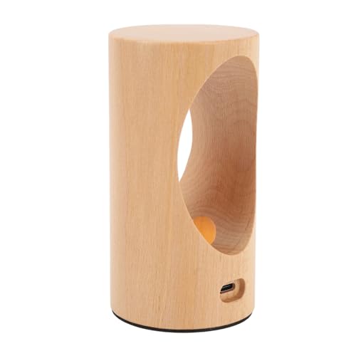 Lámpara de noche recargable de madera, luz cálida 3000K miniatura 2