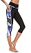 Flatik Damen 3/4 hoher Bund Sport Leggings Sporthose Fitnesshose Training Tights Sporthose für Damen(Ozean Blau M)